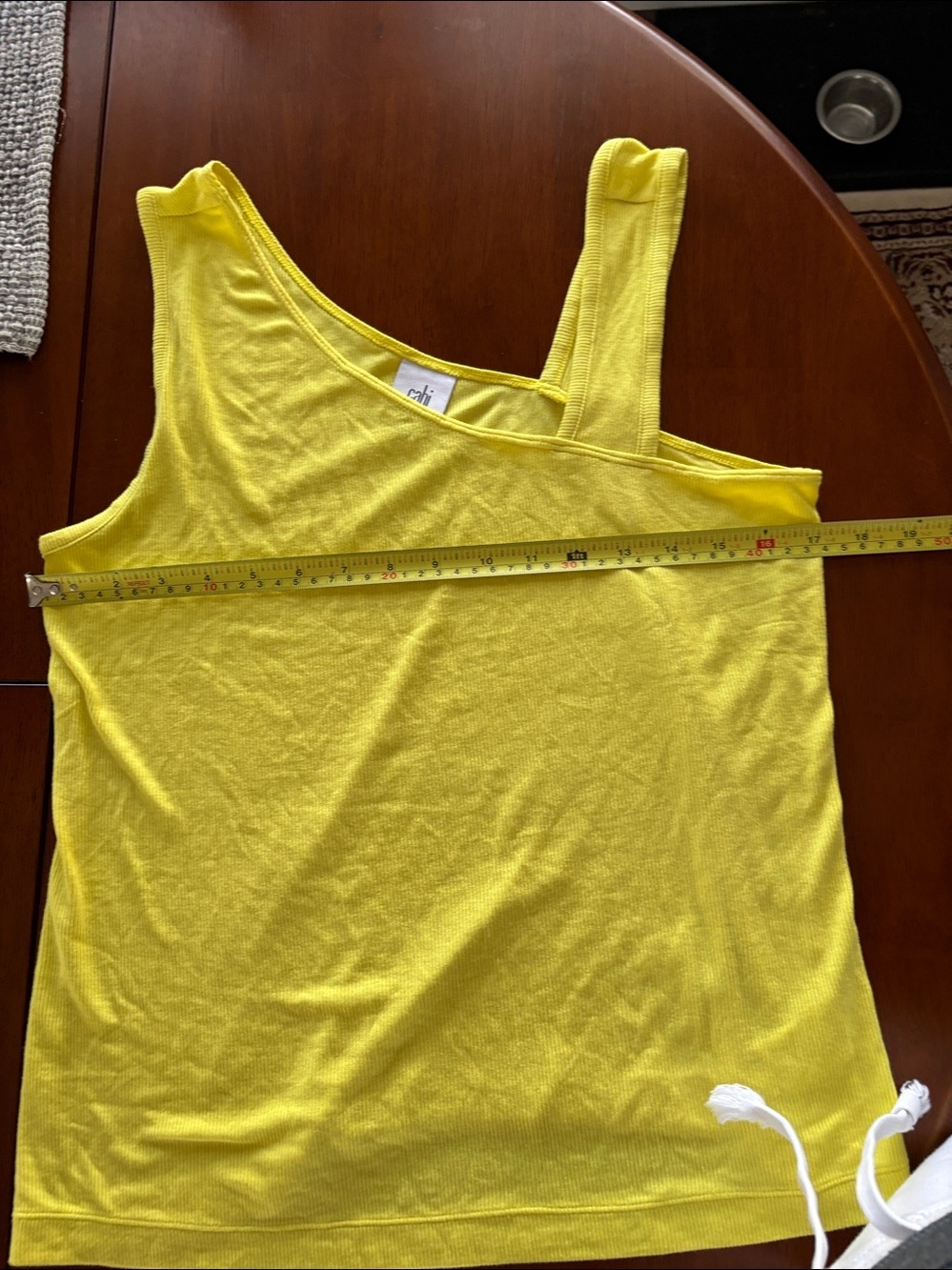 CAbi Lemon Yellow Double-Strap Asymmetric Tank - Picture 6 of 7